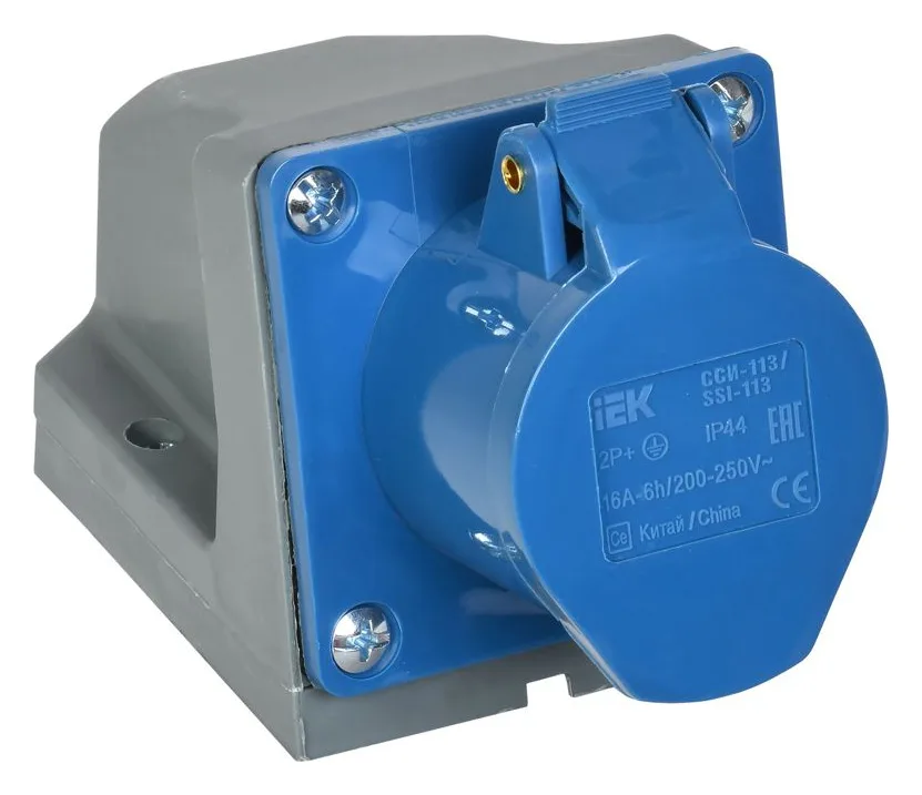 Розетка ОП 16А 220В 2P+PЕ ССИ-113 IP44 IEK PSR11-016-3