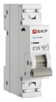 Выключатель автоматический модульный 1п C 10А 6кА ВА 47-63N PROxima EKF M636110C