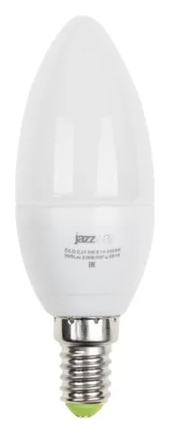 Лампа светодиодная PLED-ECO 5Вт C37 свеча матовая 3000К тепл. бел. E14 400лм 230В 50Гц JazzWay 1036834A