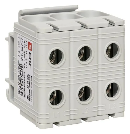 Клемма силовая вводная тройная КСВ 16-50кв.мм сер. PROxima EKF plc-kvs3-16-50-grey