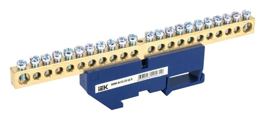 Шина нулевая на DIN-изол. ШНИ-8х12-22-Д-С IEK YNN10-812-22D-K07