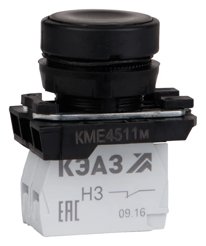 Кнопка КМЕ 4511м 1но+1нз цилиндр IP54 черн. КЭАЗ 248246