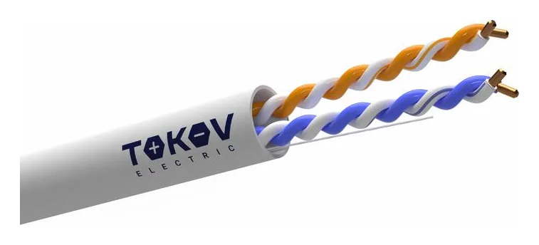 Кабель витая пара U/UTP 2х2х24AWG кат.5E PVC indoor 305м (м) TOKOV ELECTRIC TKE-C06-U22-5E-305-PVC