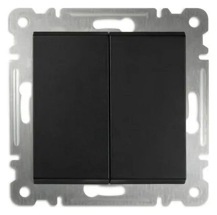 Выключатель 2-кл СП 10А IP20 250В механизм Karea черн. Makel 57054003