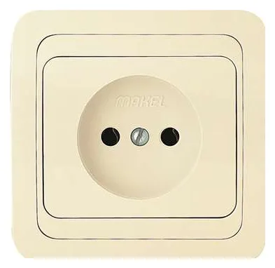Розетка 1-м СП Mimoza 16А IP20 без заземл. крем./крем. Makel 25022