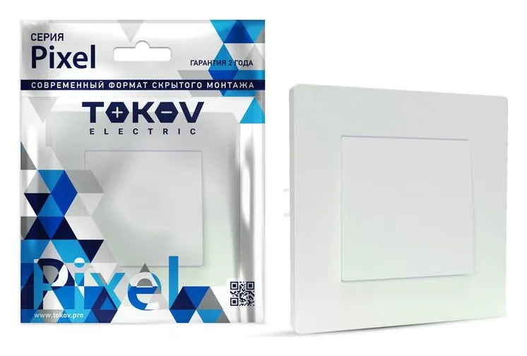 Выключатель 1-кл. СП Pixel 10А IP20 в сборе перламутр. TOKOV ELECTRIC TKE-PX-V1F-C04