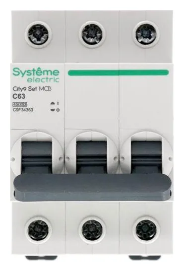 Выключатель автоматический модульный 3п C 63А 4.5кА City9 Set 400В SE C9F34363