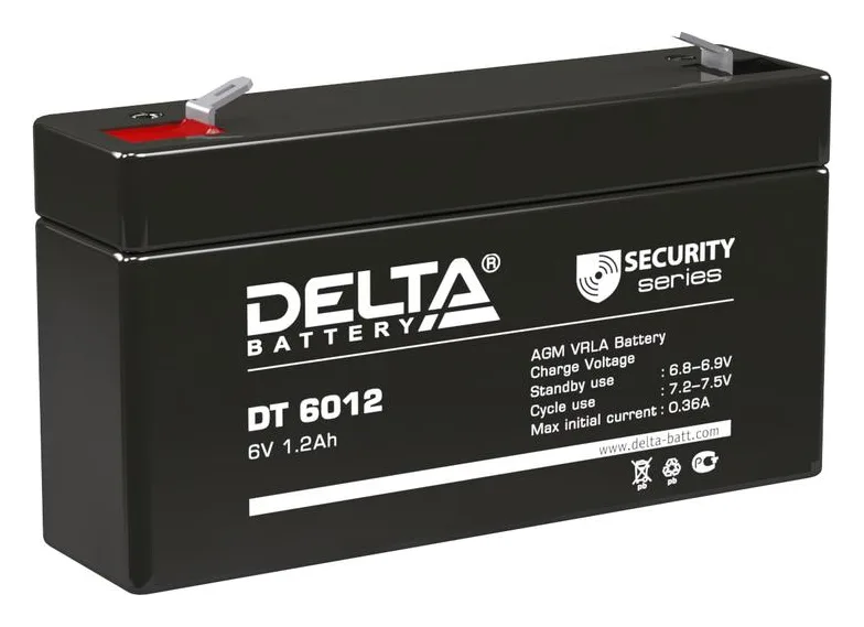 Аккумулятор ОПС 6В 1.2А.ч DT 6012 Delta 4614010040026