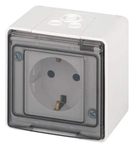 Розетка Эксперт 11-2501-01 2P+E IP55 16А-250В ОУ бел. Эра Б0063294