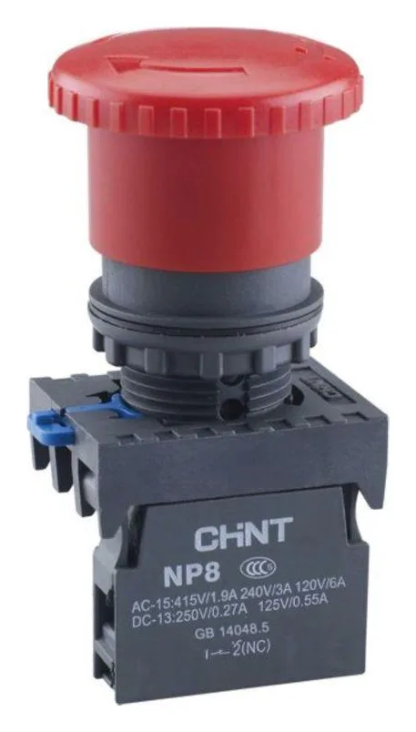 Кнопка управления "Грибок" NP8-01ZS/14 d40мм 1НЗ IP65 с фиксацией красн. (R) CHINT 667210
