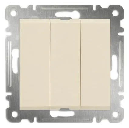 Выключатель 3-кл. СП Karea 10А IP20 механизм крем. Makel 57010091