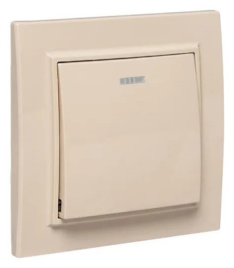 Выключатель 1-кл. СП Минск 10А IP20 с индикатором беж. EKF ERV10-121-20