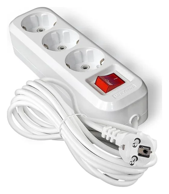 Удлинитель 3х5м с заземл. 13А IP20 S-303 ПВС 3х1 с выкл. UNIVersal 9631987