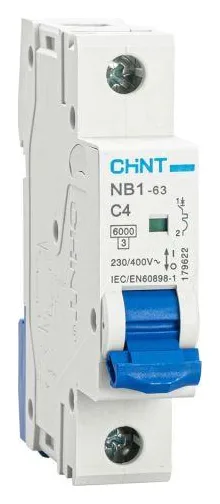 Выключатель автоматический модульный 1п C 4А 6кА NB1-63 (R) CHINT 179622