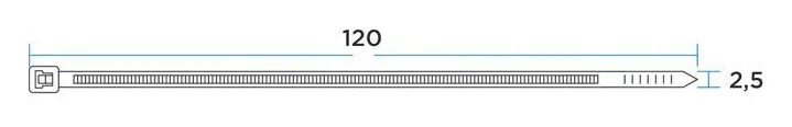 Хомут кабельный 2.5х120 нейл. бел. (уп.100шт) Rexant 07-0120