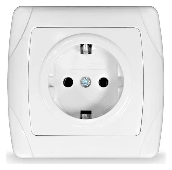 Розетка 1-м СП Маргарита 16А IP20 с заземл. бел. UNIVersal М0028