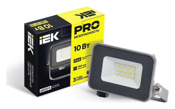 Прожектор светодиодный СДО 07-10 10Вт 6500К IP65 сер. IEK LPDO701-10-K03