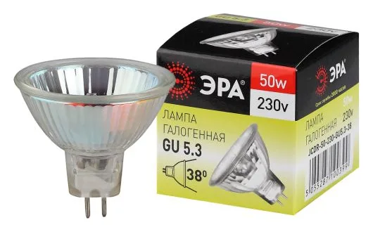 Лампа галогенная GU5.3-JCDR (MR16) -50W-230V-Cl ЭРА C0027365