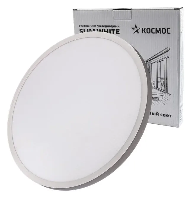 Светильник светодиодный SLIM WHITE 48Вт 4500К IP40 3480лм 230В 500х25мм КОСМОС KSlim48w_W4500K