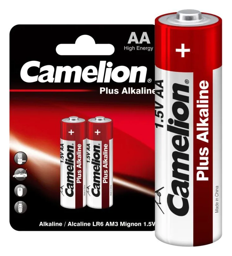 Элемент питания алкалиновый AA/LR6 1.5В Plus Alkaline LR6-BP2 BL-2 (блист.2шт) Camelion 1652