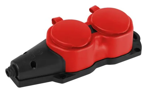Колодка 2-м с заземл. 16A IP44 KX-2e-RED-IP44 каучук. красн. Эра Б0068443