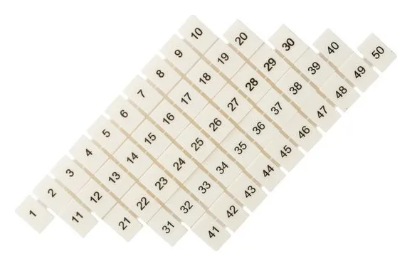 Маркеры для UT/ST/Push-in 2.5 с нумерацией 1-50 (уп.100шт) EKF zb-st-2.5-1-50