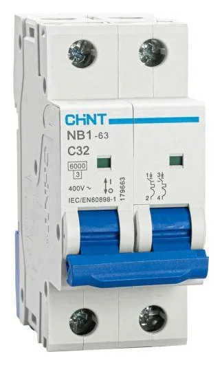 Выключатель автоматический модульный 2п C 32А 6кА NB1-63 (R) CHINT 179663