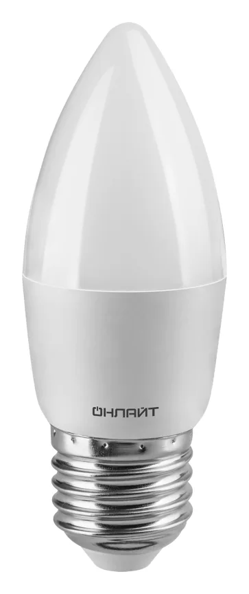 Лампа светодиодная 71 635 OLL-C37-8-230-4K-E27-FR 8Вт свеча 4000К нейтр. бел. E27 800лм 176-264В ОНЛАЙТ 71635