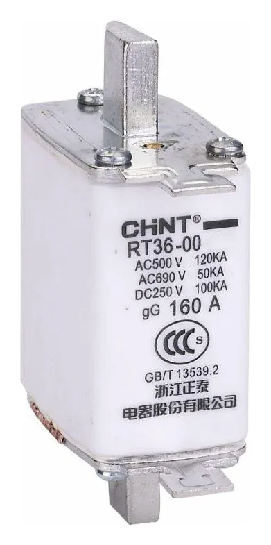 Вставка плавкая предохранителя RT36-00-160 габарит 00 63А (R) CHINT 521514