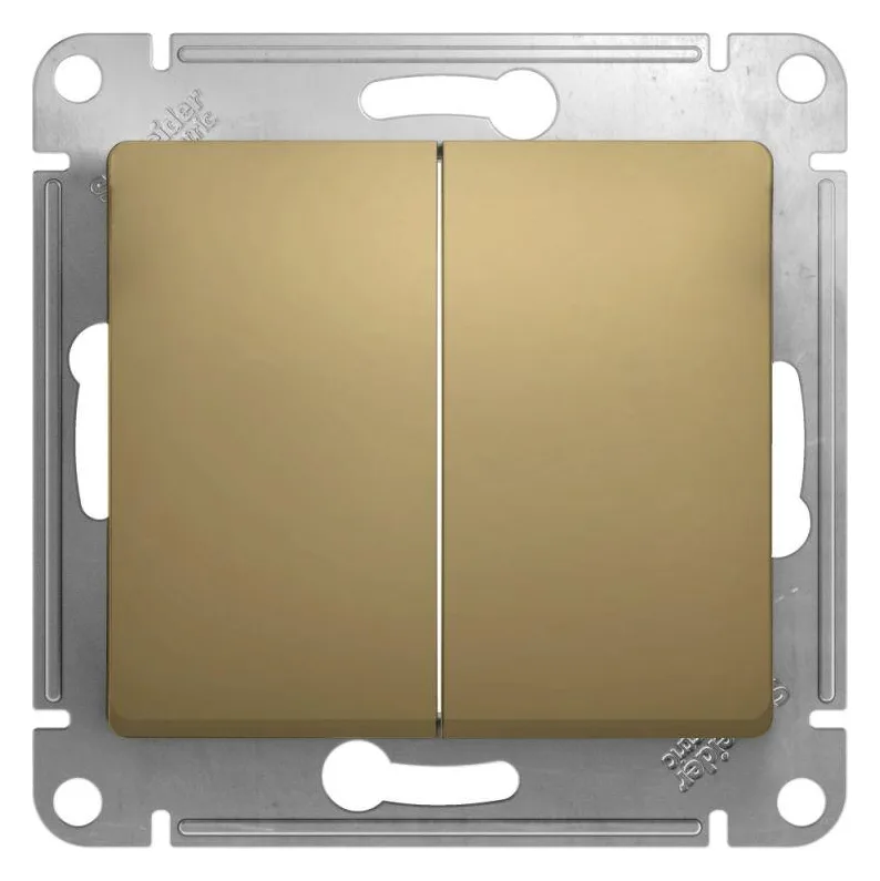 Выключатель 2-кл. СП Glossa 10А IP20 (сх. 5) 10AX механизм титан SE GSL000451