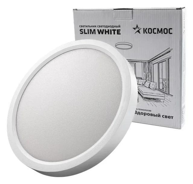 Светильник светодиодный SLIM WHITE 24Вт 6500К IP40 1660лм 230В 230х25мм КОСМОС KSlim24w_W6500K