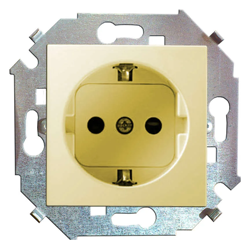 Розетка 1-м СП Simon 15 16А IP20 250В с заземл. винтов. клеммы механизм сл. кость Simon 1591432-031