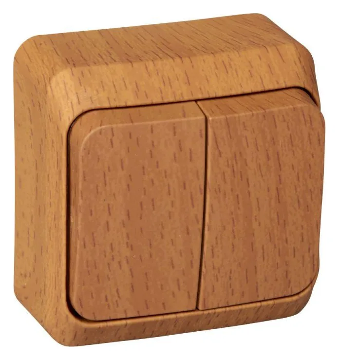 Выключатель 2-кл. ОП Этюд Дача 10А IP20 бук SE BA10-002T