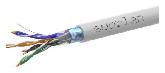 Кабель витая пара F/UTP кат.5E 4х2х24AWG solid Cu PVC Standard сер. (м) SUPRLAN 01-1031-1