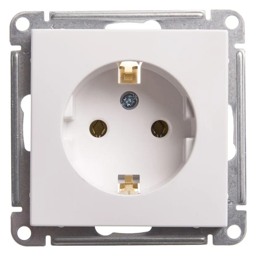 Розетка 1-м СП W59 16А IP20 с заземл. без защ. шторок механизм бел. SE RS16-154-1-86
