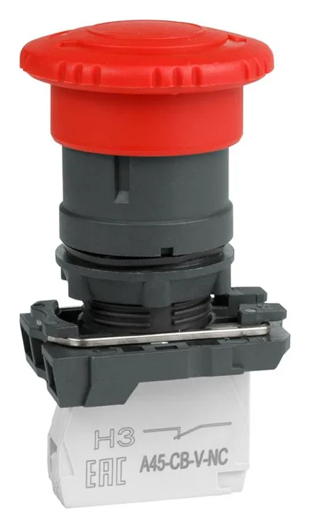 Кнопка аварийного останова OptiSignal D22 C5-ESTR-01 пластик 1НЗ возврат поворотом XB5AS8442 КЭАЗ 332192