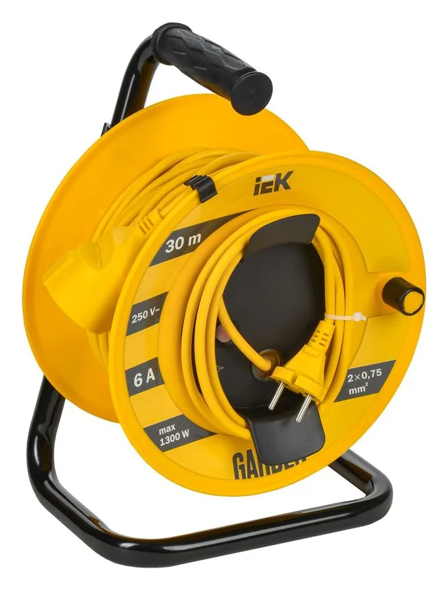 Удлинитель на катушке 1х30м Garden УК30 2P 2х0.75кв.мм IEK GD-KP40-06-01-30