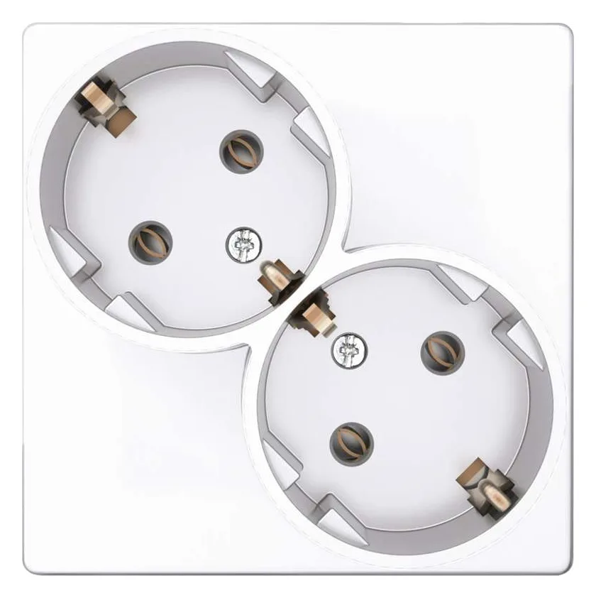 Розетка 2-м СП Simon 24 16А IP20 2х2P+E Schuko без защ. шторок механизм бел. Simon 2450459-030