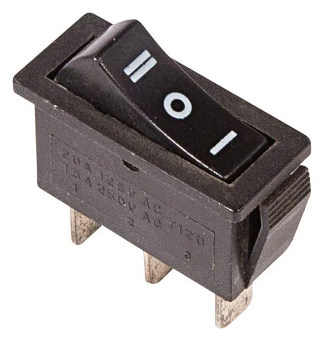 Переключатель клавишн. 250В 15А (3с) "ON-OFF-ON" черн. с нейтралью Rexant 36-2220