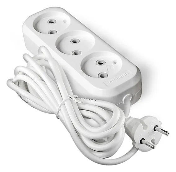 Удлинитель 3х3м без заземл. 10А IP20 Е-203 ПВС 2х0.75 АБС-пластик UNIVersal 9631964