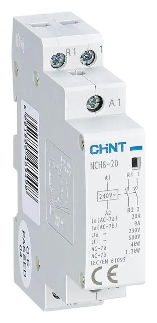 Контактор модульный NCH8-20/20 20А 2НО AC 24В 50Гц (R) CHINT 256051