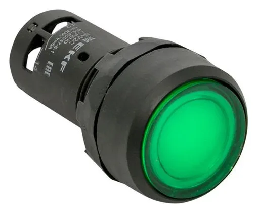Кнопка SW2C-10D с подсветкой зел. NO EKF sw2c-md-g