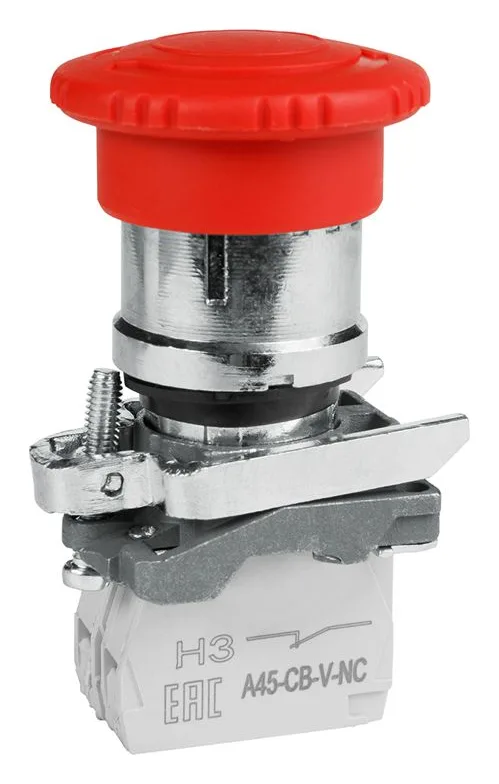 Кнопка аварийного останова OptiSignal D22 C4-ESTR-11 металл 1НО+1НЗ возврат поворотом XB4BS8445 КЭАЗ 332179