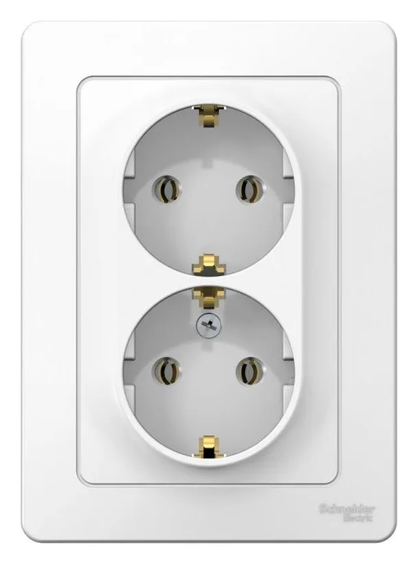 Розетка 2-м СП Blanca 16А IP20 250В с заземл. без защ. шторок бел. SE BLNRS001021
