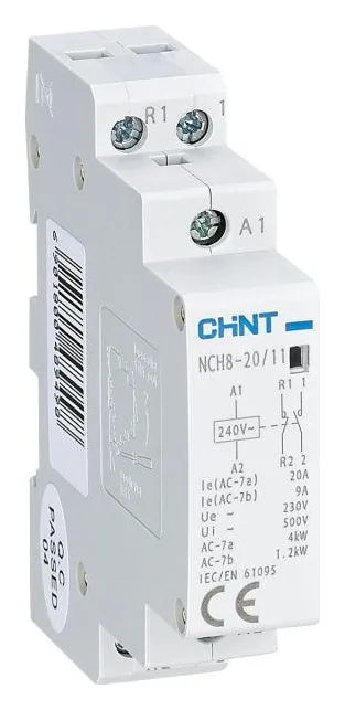 Контактор модульный NCH8-20/11 20А 1НЗ+1НО AC 220/230В 50Гц (R) CHINT 256052
