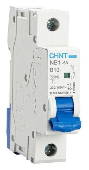 Выключатель автоматический модульный 1п B 10А 6кА NB1-63 (R) CHINT 179600