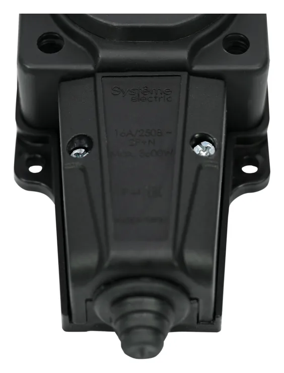Колодка удлинителя 2-м MultiSet 16А 250В IP44 с заземл. каучук черн. SE MST4102BK