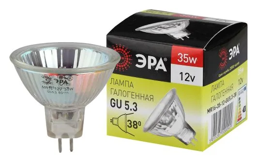Лампа галогенная GU5.3-MR16-35W-12V-Cl ЭРА C0027355