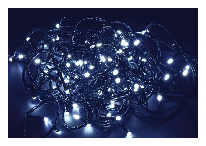 Гирлянда "Нить" 10м 100LED бел. IP20 провод зел. 230В с контроллером 8 режимов IEK LGDB110-2-100-10-G-S-20