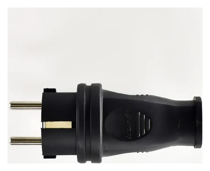 Вилка кабельная 1ф 1х16А 2P+E 220-240В IP44 каучук LEZARD 106-0400-0105/105